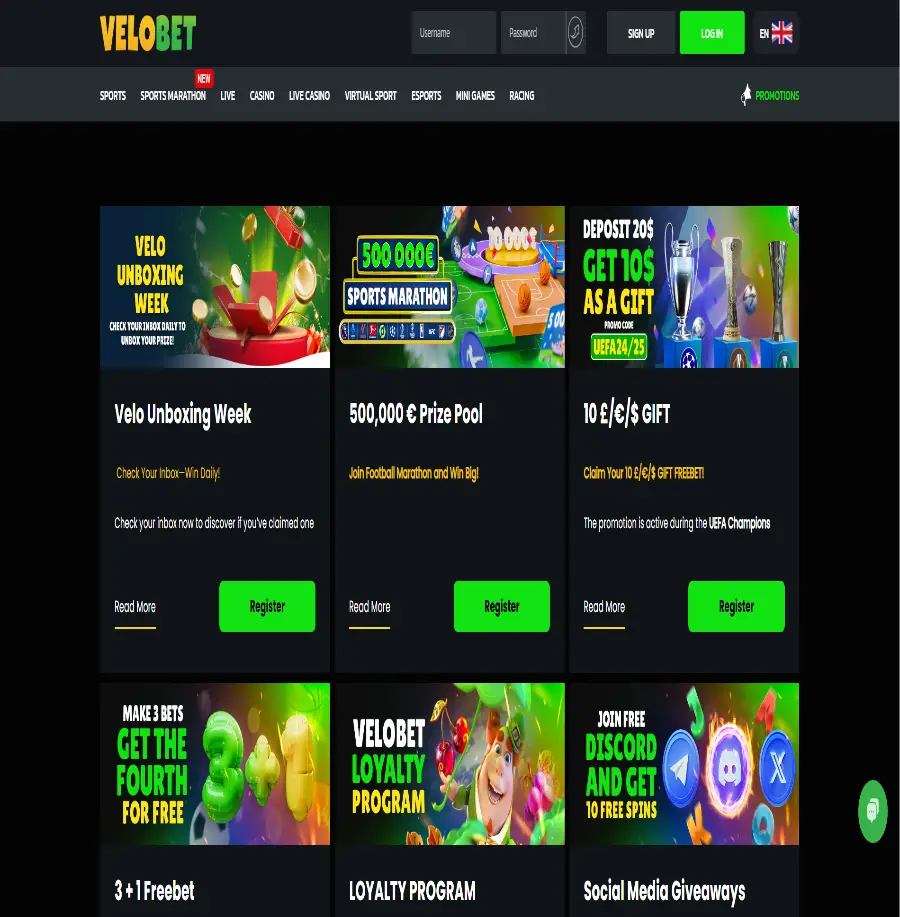 Promotions at Velobet Casino